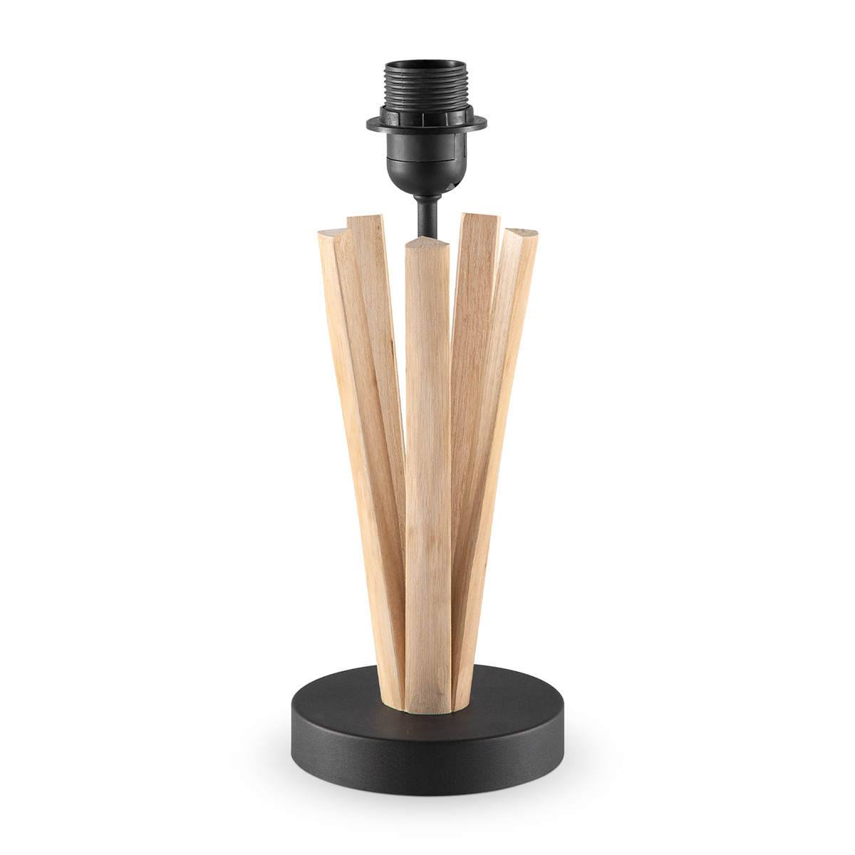 Landelijke tafellamp voet Bindy voor lampenkap - 15/15/33cm - gemaakt van Hout - geschikt voor E27 LED lichtbron - voor lampenkap met doorsnede max.35cm